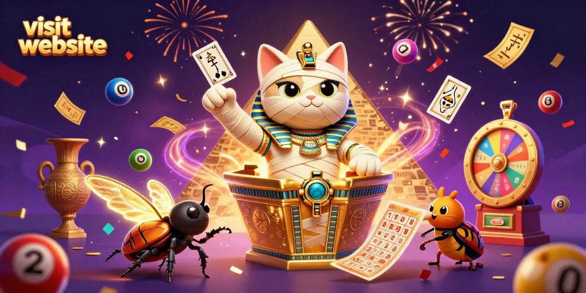 Besuchen Sie die Webseite mit aufregenden Casino-Elementen und einer ägyptischen Katze!