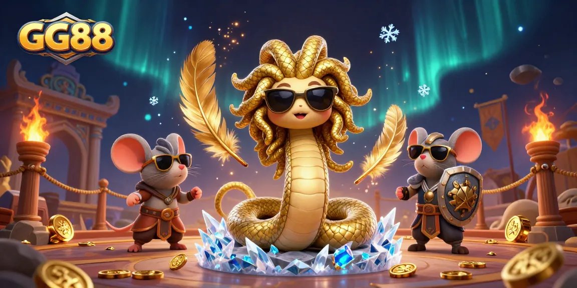 Experience the excitement of GG88's captivating gaming scene featuring Medusa and friends.