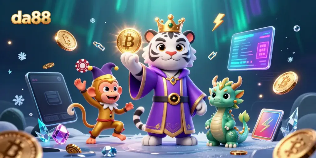 Experience the exhilarating world of da88 with vibrant casino characters and dynamic gaming elements.