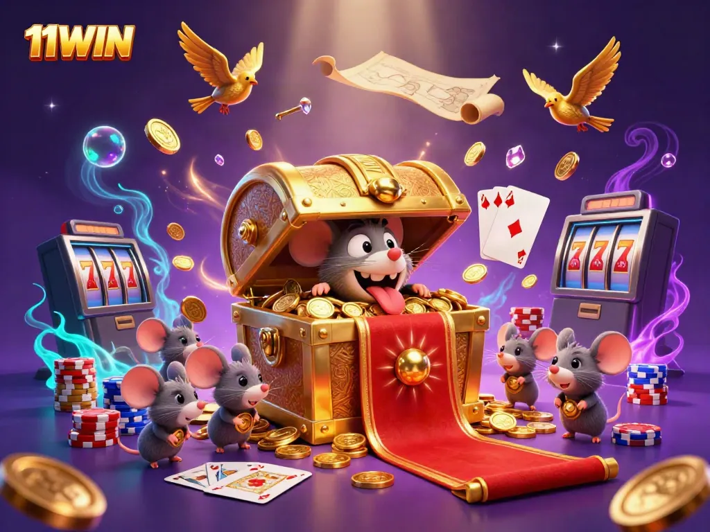 Experience the thrill of 11WIN's vibrant casino world filled with treasure and excitement.