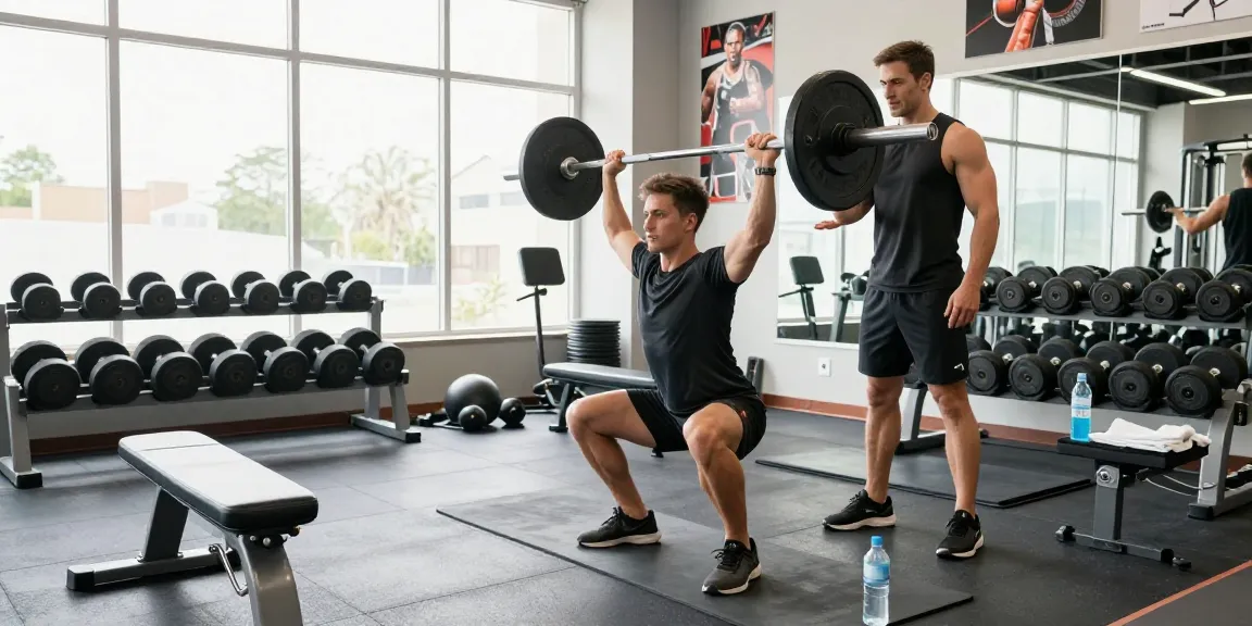Medi Pharma Steroid Shop: Fitness-Enthusiast beim Gewichtheben in modernem Fitnessstudio.
