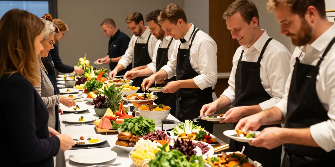 Professionelles Catering Zürich: Feiertagsbuffet von einem vertrauten Anbieter, der exquisite Speisen für lokale Veranstaltungen vorbereitet.