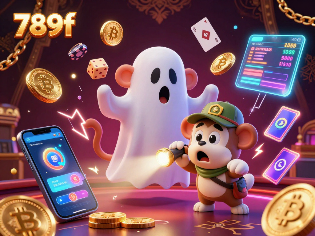 Experience the magic of 789f in a vibrant casino scene with a mischievous monkey and a curious puppy.