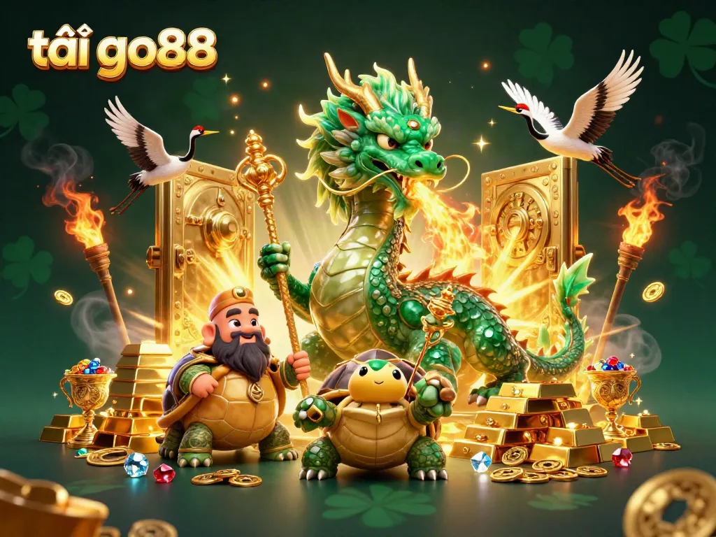 Experience the thrill of tải go88 with a captivating 3D dragon and treasures in an engaging casino setting.