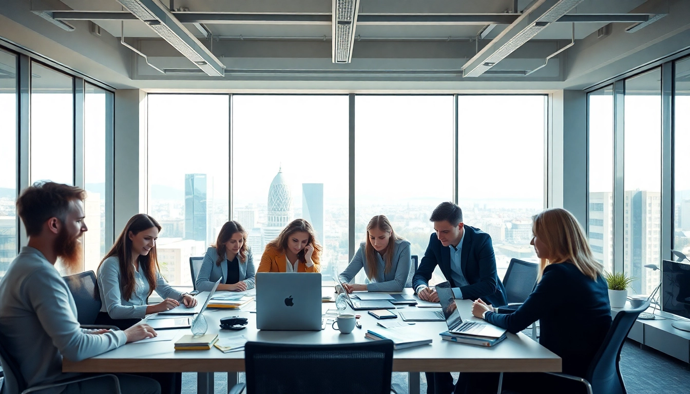 Headhunter Schweiz arbeitet in einem modernen Büro mit einem vielfältigen Team.