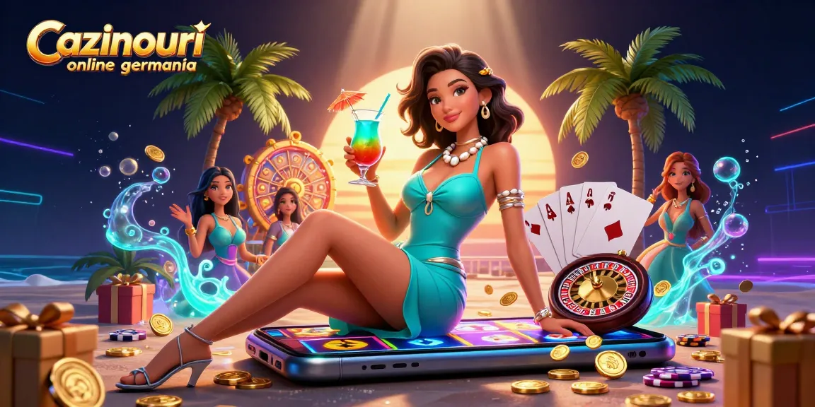 Cazinouri online germania showcasing vibrant casino action with slots and poker elements