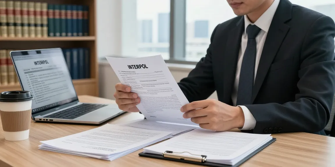 Valken Legal — Interpol-Red-Notice-Anwälte bei einer Rechtsberatung mit wichtigen Interpol-Dokumenten.