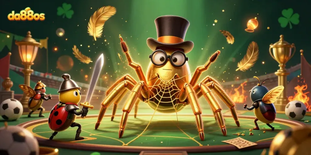 Engage with da88os in this dynamic sports betting showdown featuring a giant golden tarantula.