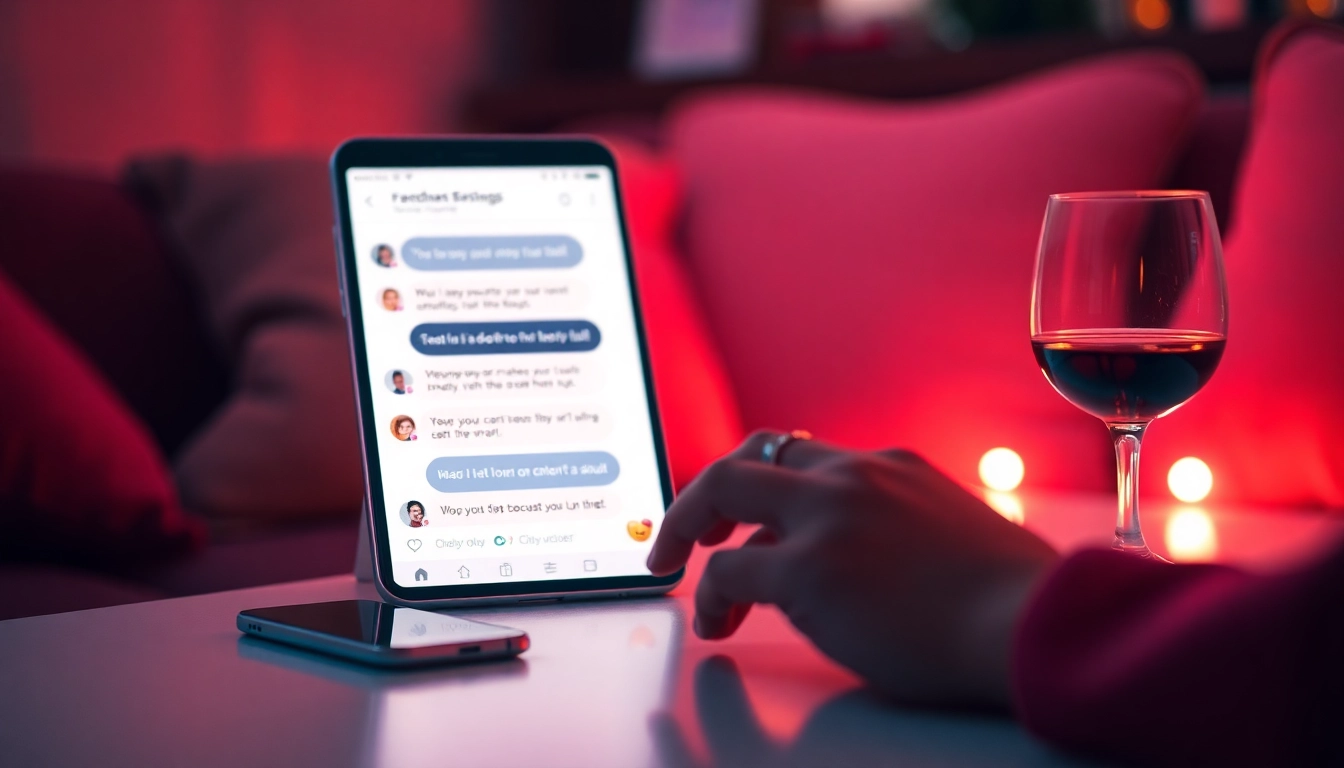 Engaging sex chat interface with cozy ambiance, inviting adult interactions.
