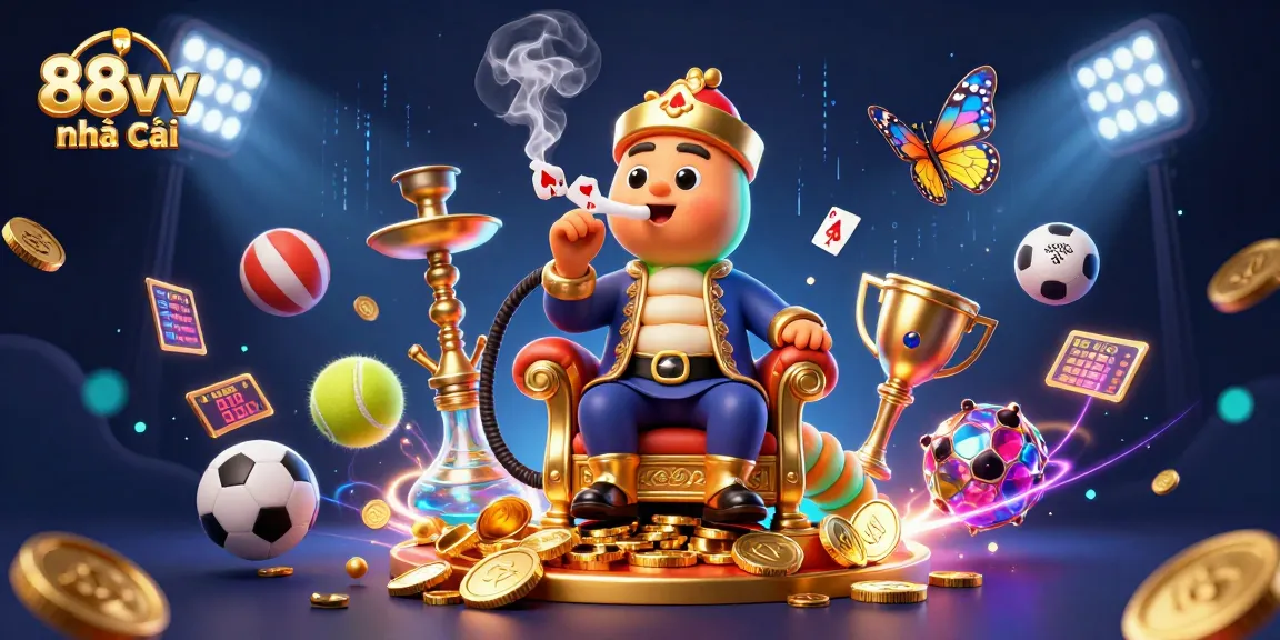 Bet on thrilling experiences with 88vv nhà cái in a vibrant casino-themed 3D illustration.