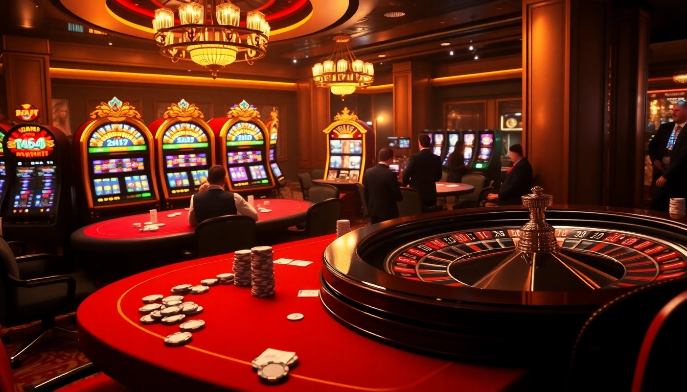 Players enjoy high stakes poker at a luxurious casino table at https://f168.sarl/ showcasing vibrant gambling excitement.