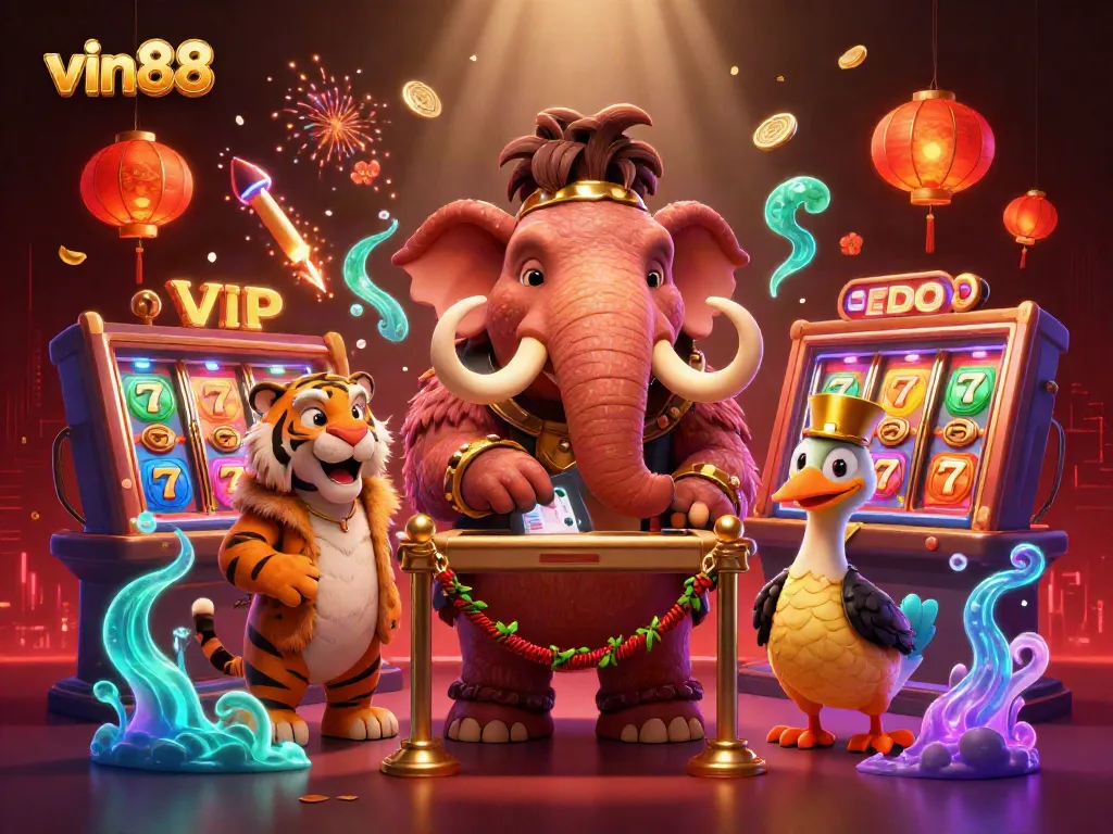 Experience the vibrant casino scene at vin88 with engaging characters and dynamic gaming elements.