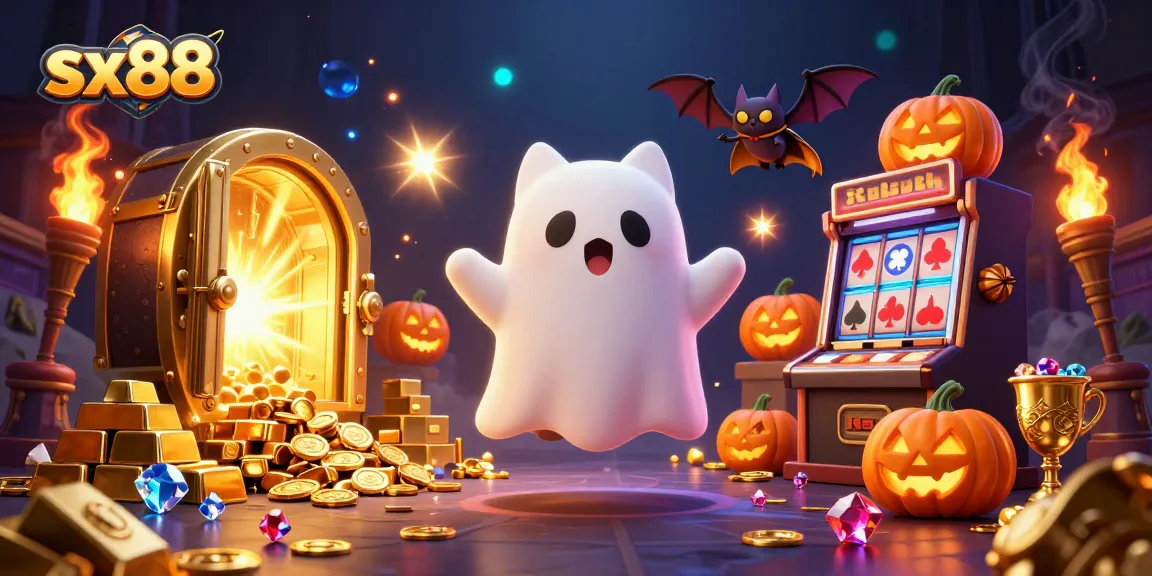 Experience thrilling gameplay with sx88 in a vibrant haunted casino environment packed with treasures.