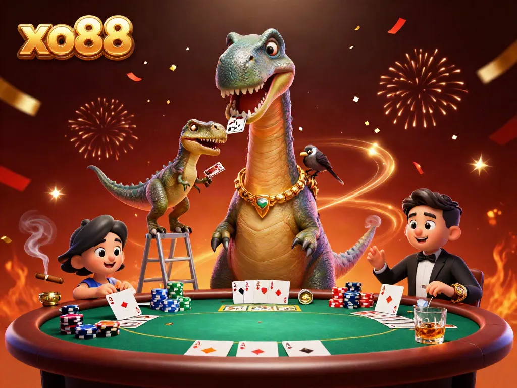 Experience thrilling gameplay at xo88 with giant casino characters in an exciting poker scene