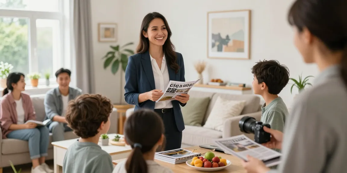 Erfahrener Immobilienmakler Wiesbaden zeigt einer Familie ein wunderschönes Zuhause, vertrauenswürdiger Anbieter vor Ort.