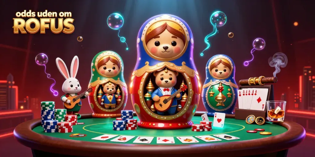 Bet on better odds uden om ROFUS with dynamic characters and casino elements in an engaging illustration.