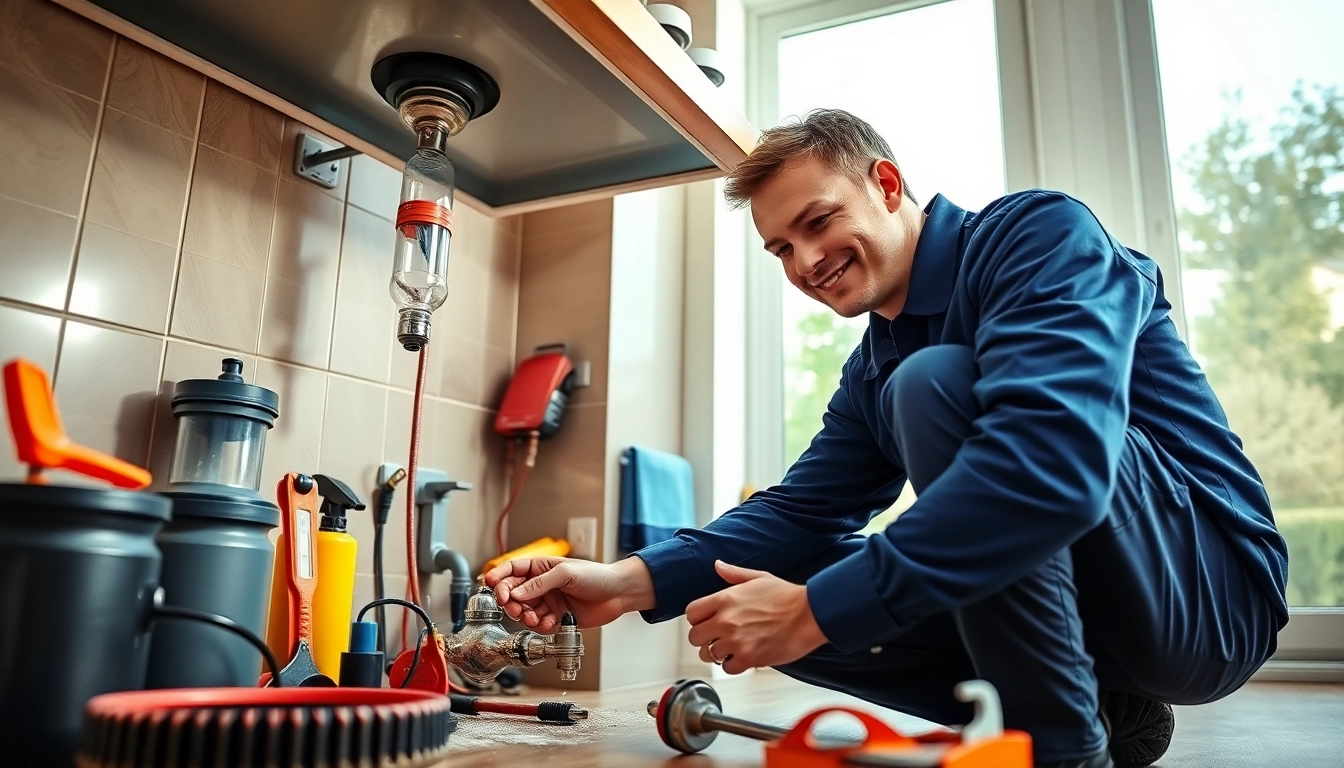 Plumber providing quick Sanitär Notdienst assistance during a home emergency.