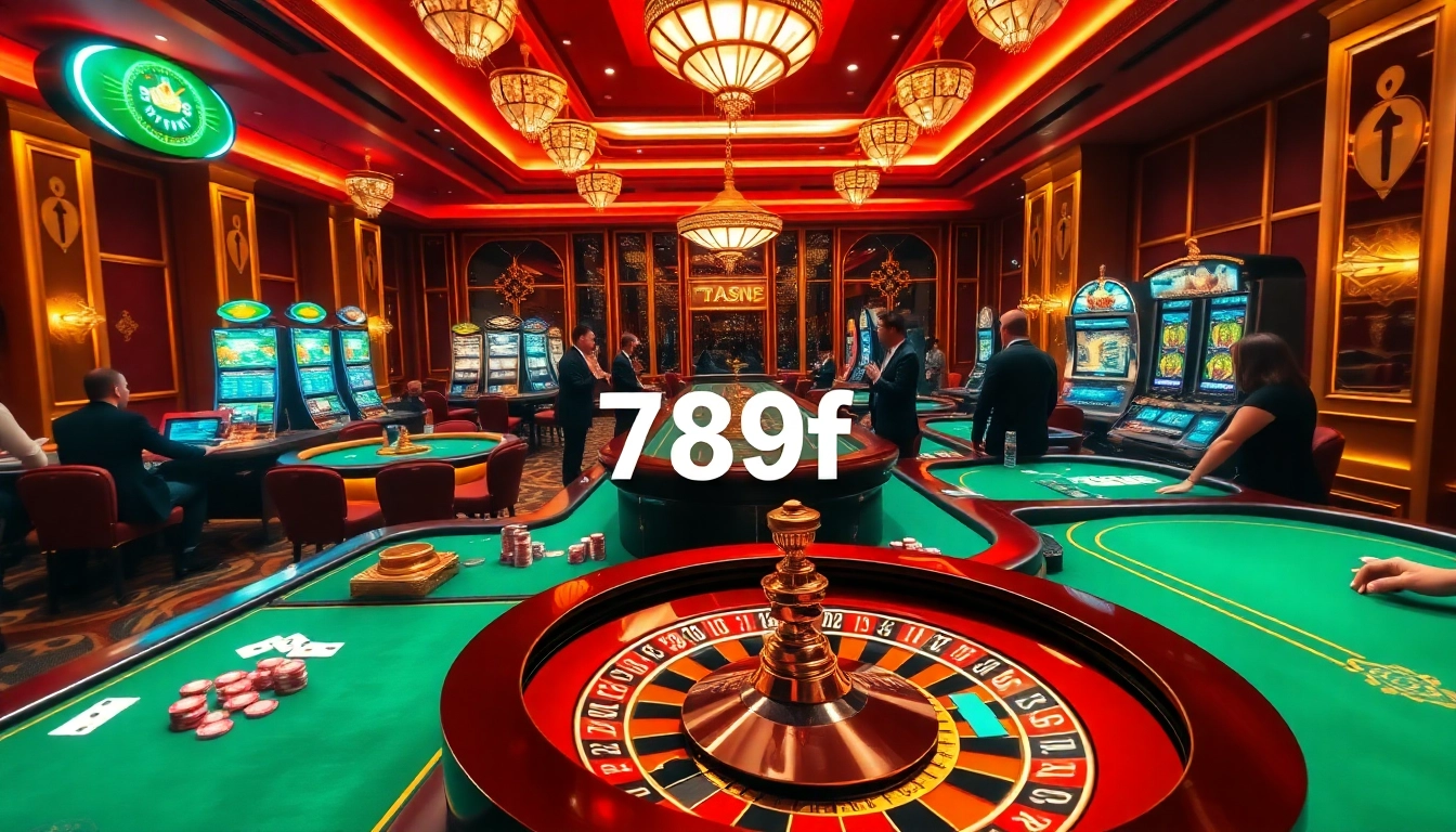 Players celebrating a win while playing at 789f casino tables, surrounded by vibrant gaming elements.