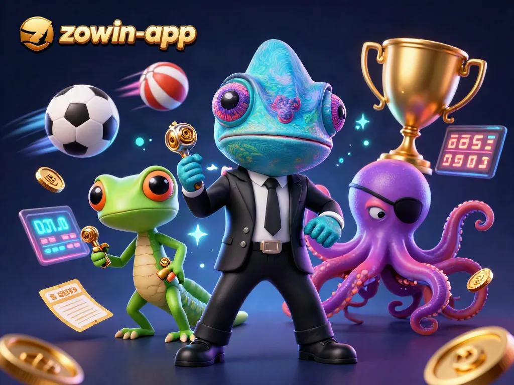 Engage with the thrilling action of the zowin-app featuring vibrant characters and casino elements.
