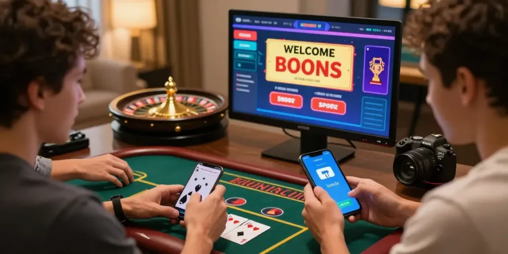 Anmeldung im Casino mit itsme zeigt Spieler bei der Registrierung in einem modernen Online-Casino.
