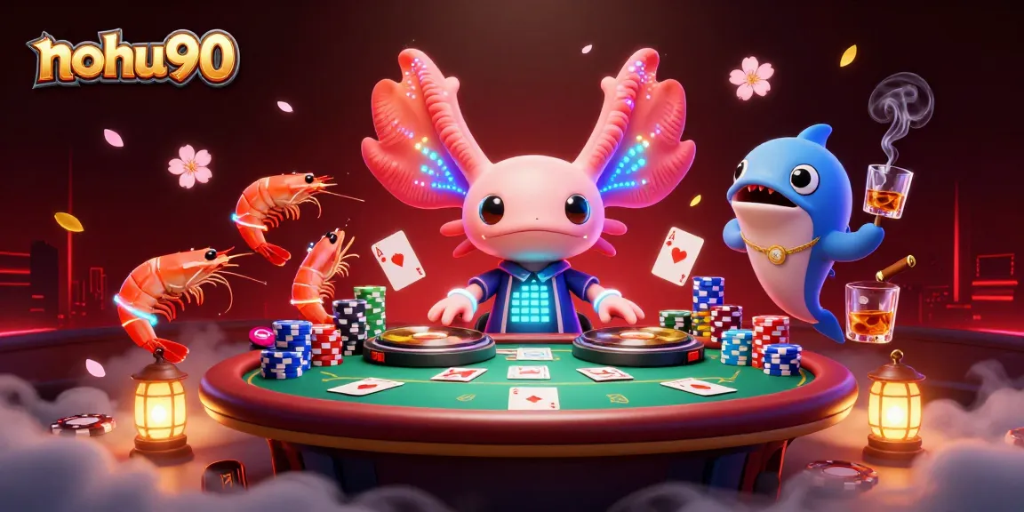 Experience vibrant excitement with nohu90 in this 3D casino scene full of poker action.