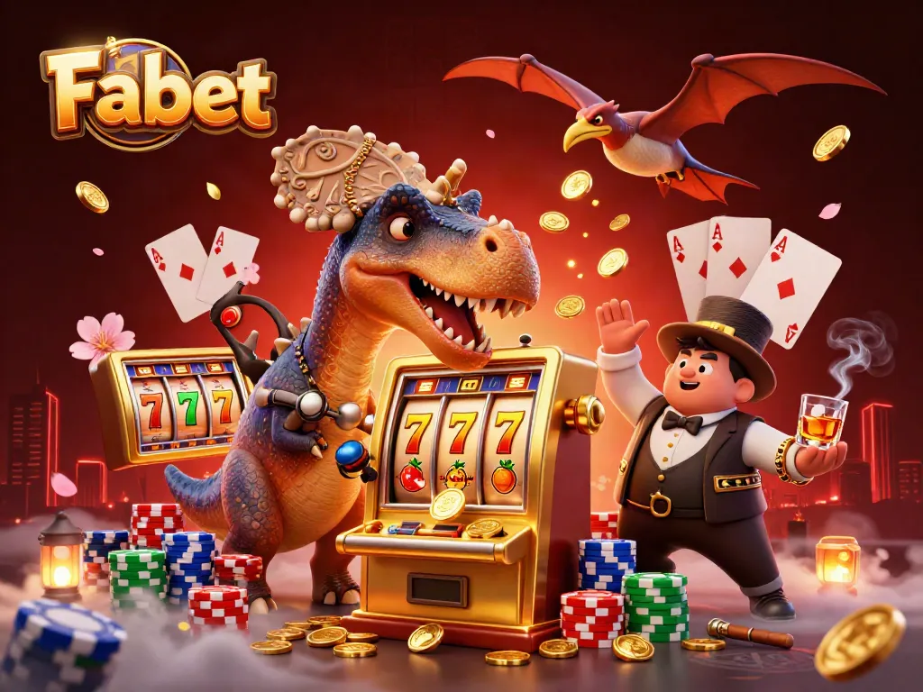 Fabet brings excitement as a pachycephalosaurus activates a jackpot, showcasing thrilling slot gaming.