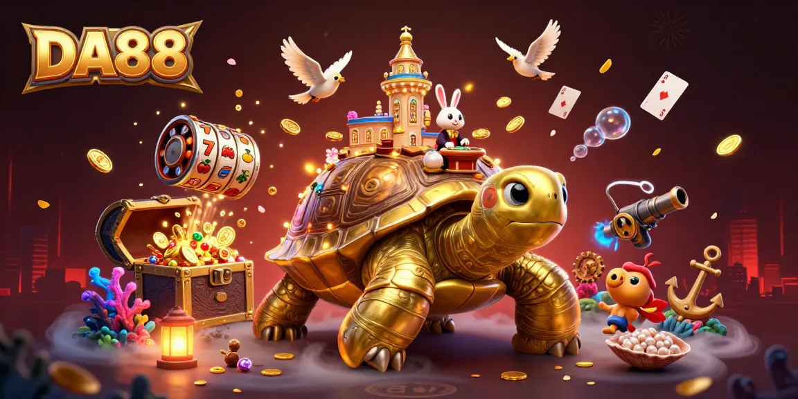 Experience thrilling gameplay at DA88 with a lavish tortoise casino and a rabbit dealer!