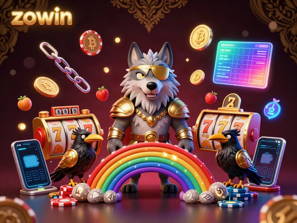 Experience thrilling jackpots at ZOWIN with an engaging casino atmosphere illuminated by neon elements.