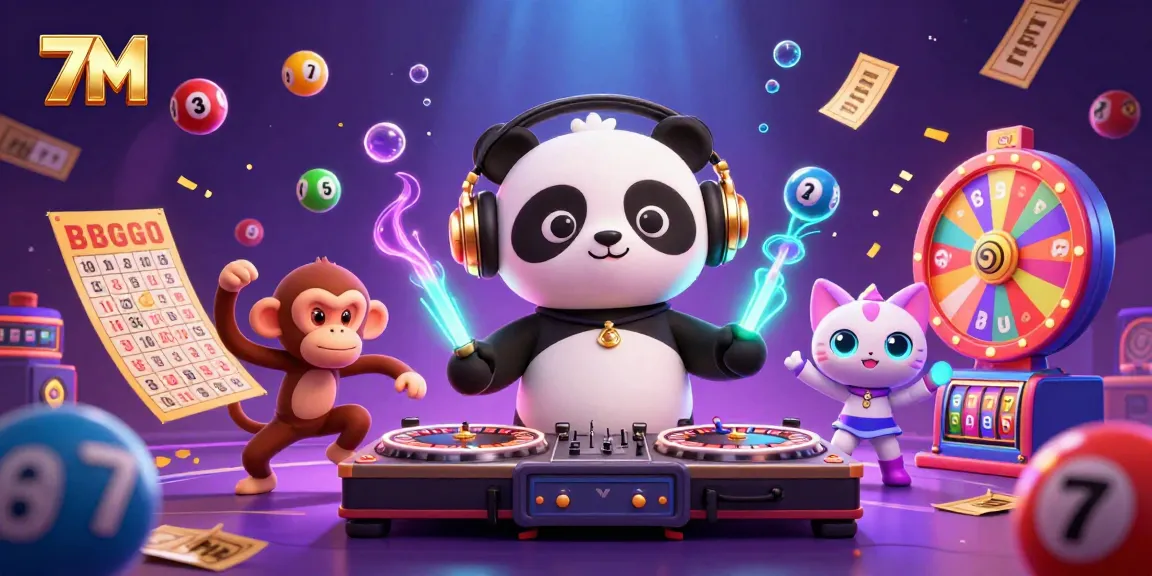 Experience winning thrills with 7M at a vibrant casino scene featuring exciting characters and activities.