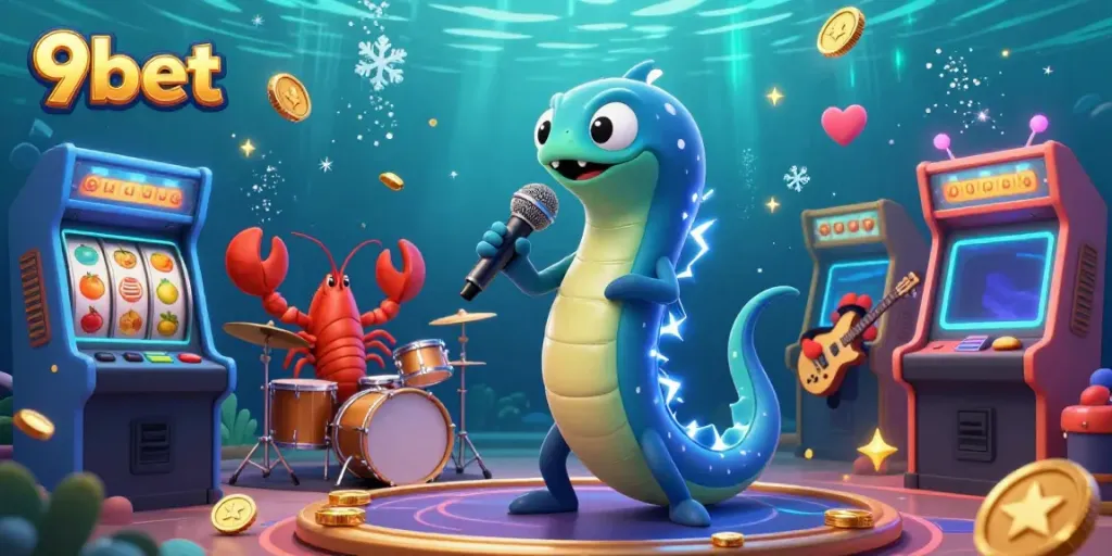 Experience the underwater casino excitement of 9bet with vibrant characters and dynamic gaming elements.