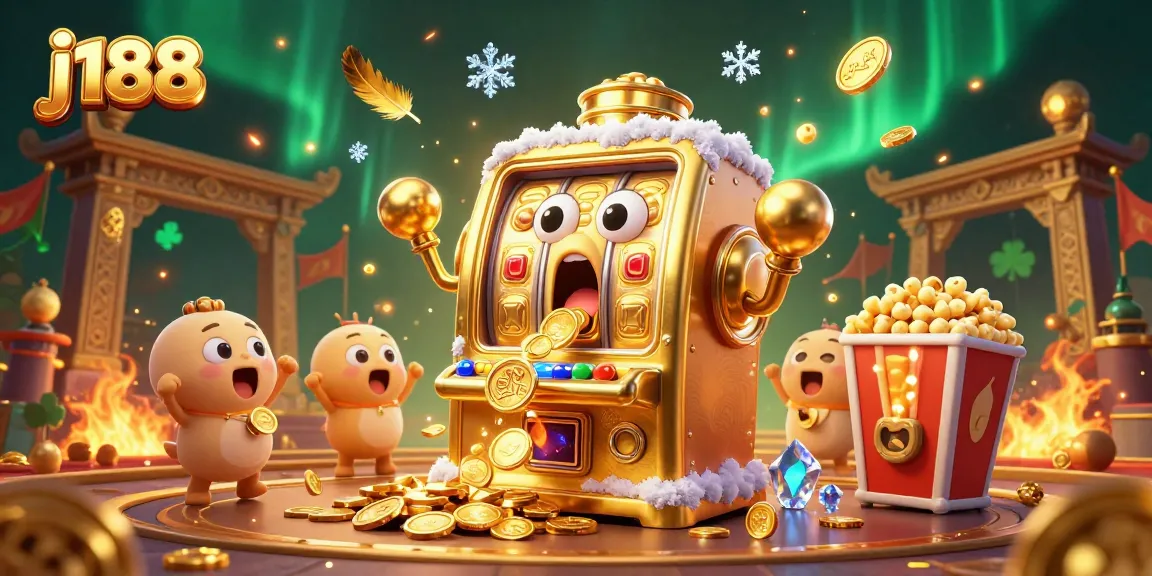 Spin the reels with excitement at j188's thrilling jackpot scene featuring vibrant slot machines.