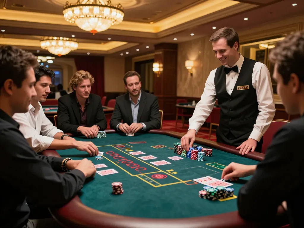 Baccarat table with players engaged in the mk 8 game, creating an exciting casino atmosphere.
