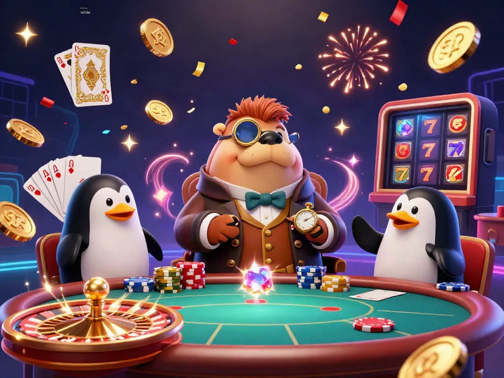 Experience the thrill of au88slots with a jolly walrus playing poker underwater, surrounded by glimmering treasure.