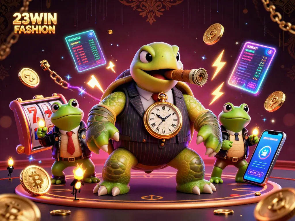 Experience thrilling wins at 23WIN FASHION with vibrant slot reels and colorful characters.