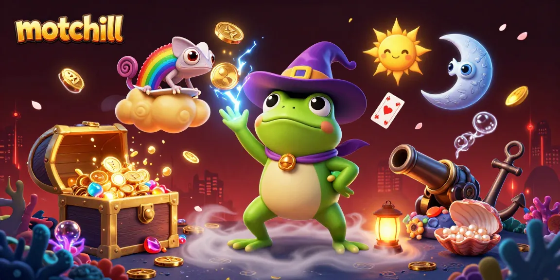 Experience the thrill of gaming with motchill, a magical scene featuring vibrant characters amidst a storm of riches.
