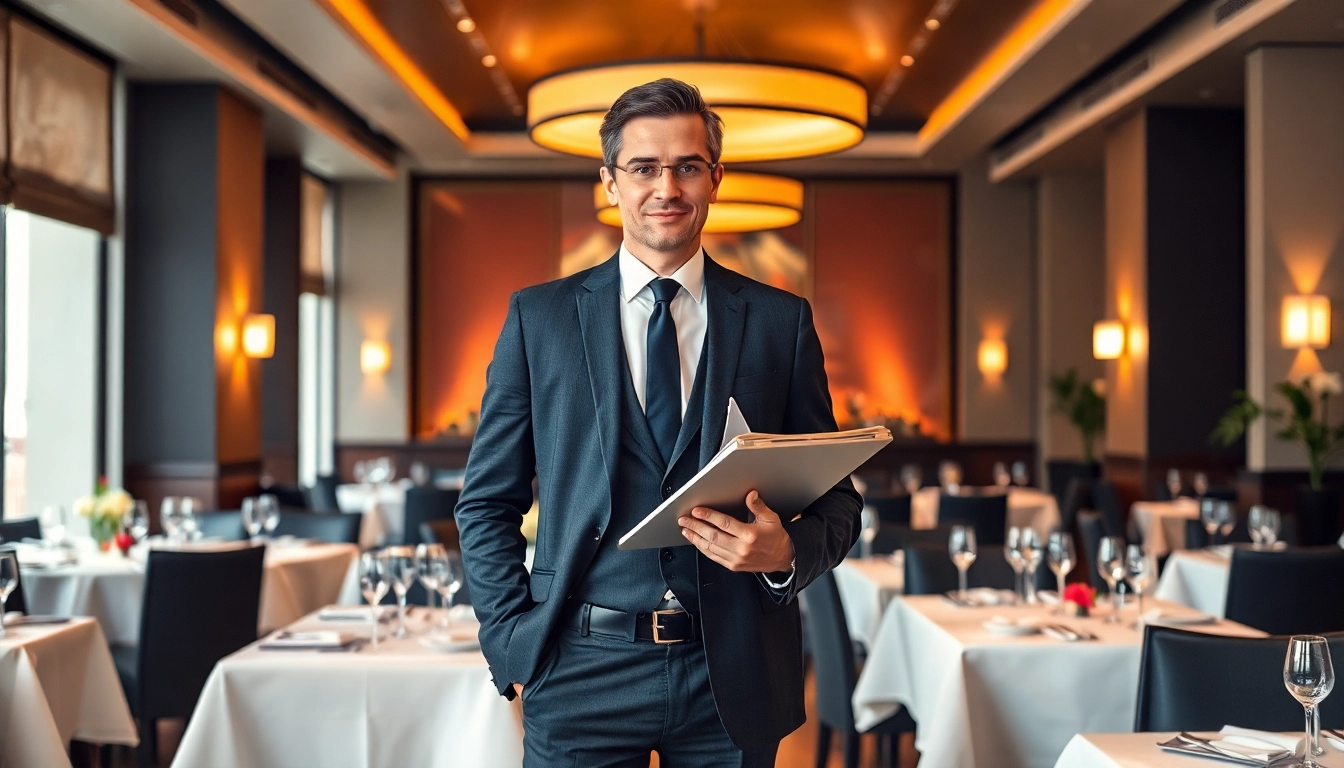 Headhunter Gastronomie berät in einem stilvollen Restaurant.