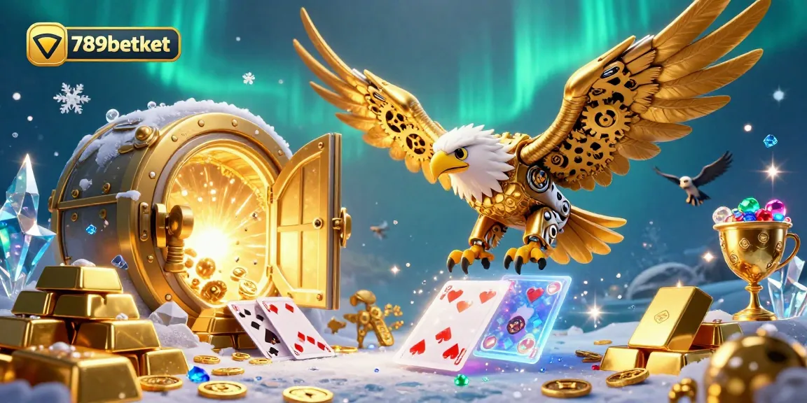 Experience exhilarating gaming with 789betket, featuring vibrant casino elements and a golden eagle illustration.