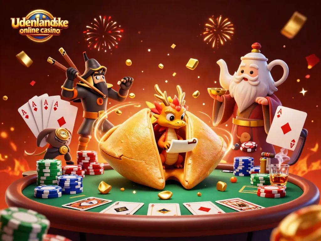 Engage with udenlandske online casino through a rich, detailed 3D illustration featuring dynamic gaming elements.