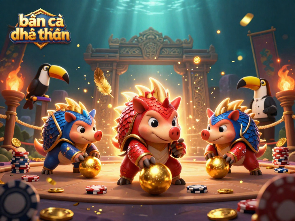 Engage in thrilling bắn cá đổi thưởng adventures with vibrant pangolins and dynamic fish-themed elements.