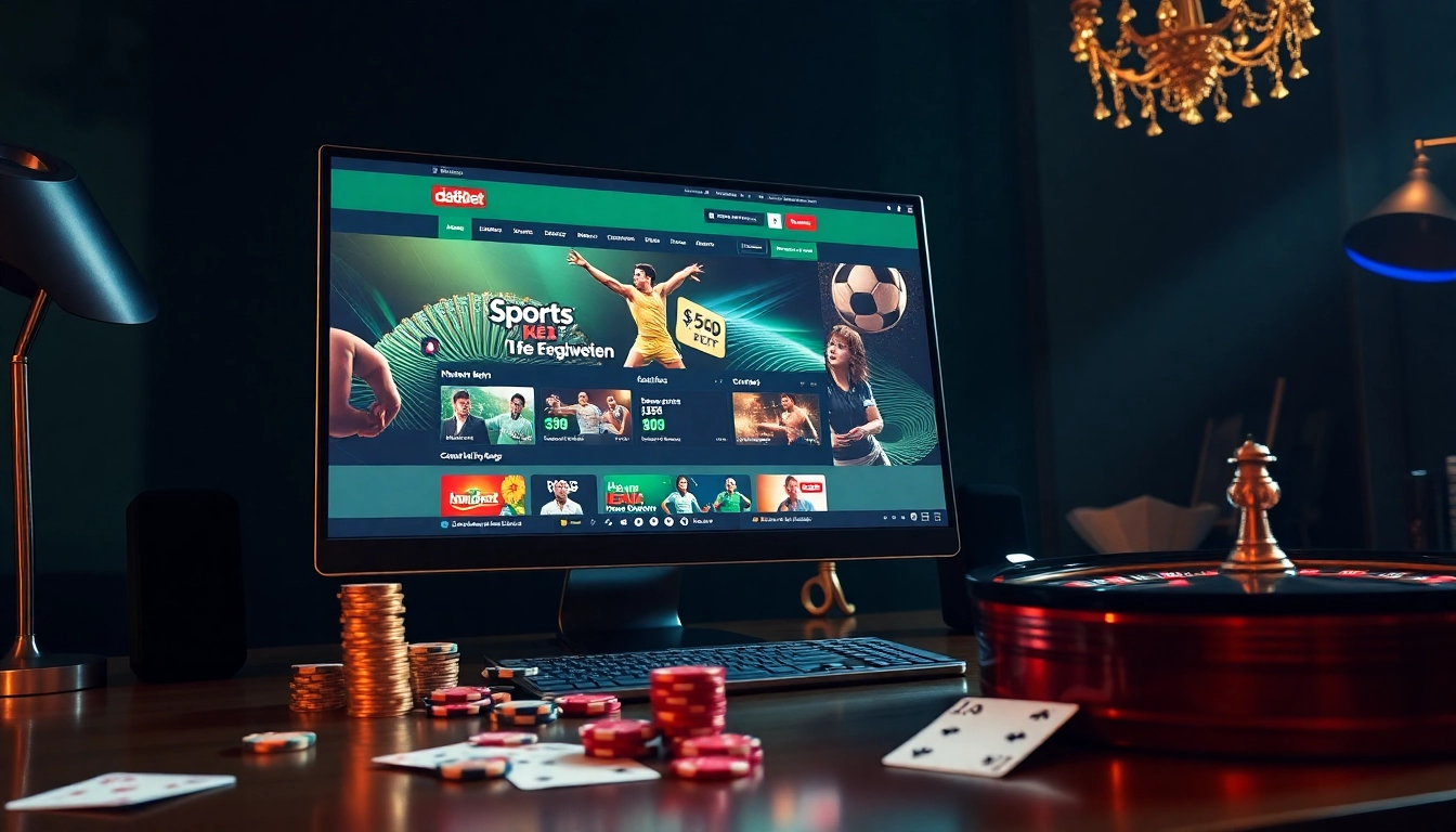 Engage with the thrill of da88 bet through a luxurious online gambling scene featuring casino elements.