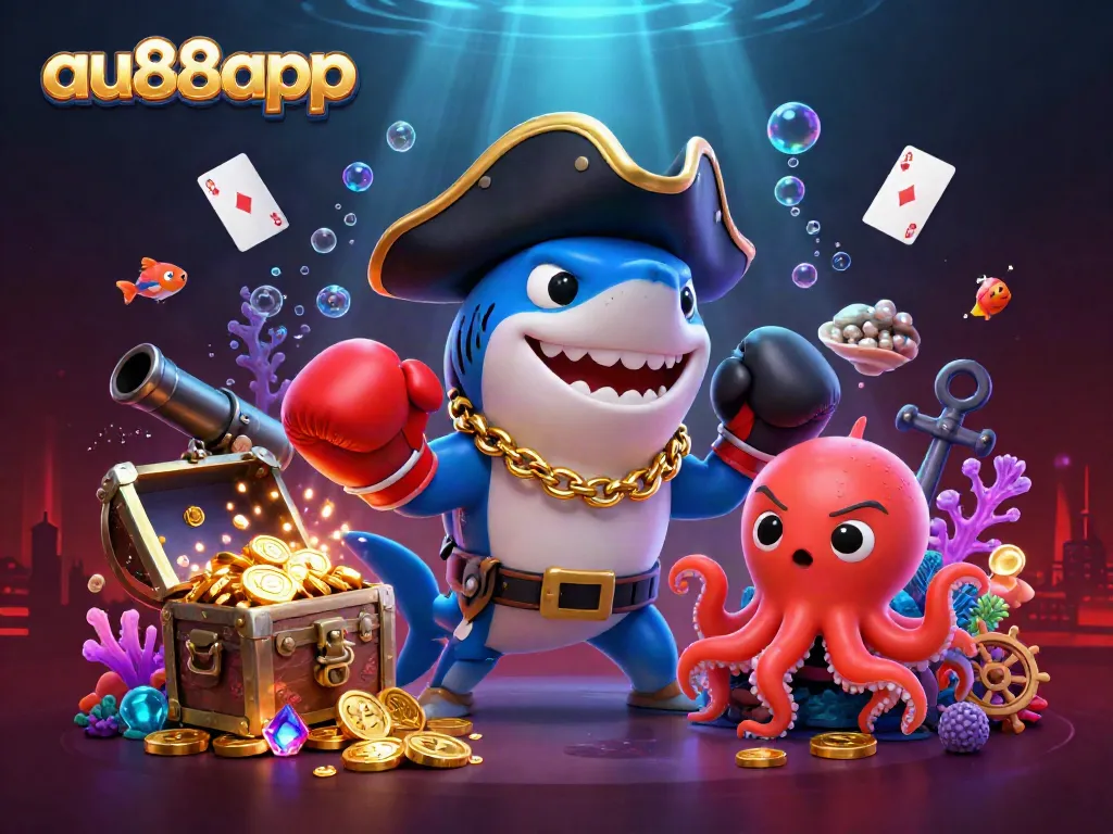 Engage with the exciting world of au88app, featuring vibrant characters in a 3D casino setting.