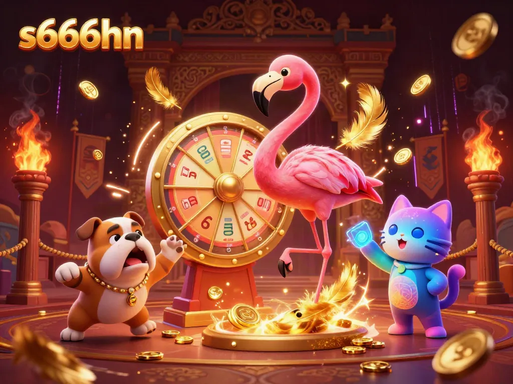 Spin the giant prize wheel at s666hn in this vibrant 3D casino scene.