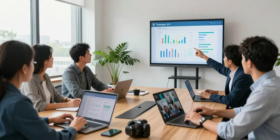 Team bei Videokonferenz, ins Deutsche übersetzen mit Transync AI für reibungslose Kommunikation.