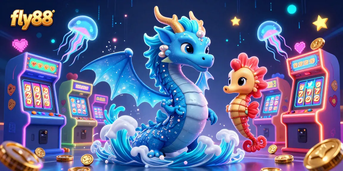 Engage with fly88's vibrant online gaming world featuring dynamic slots, dragons, and neon elements.
