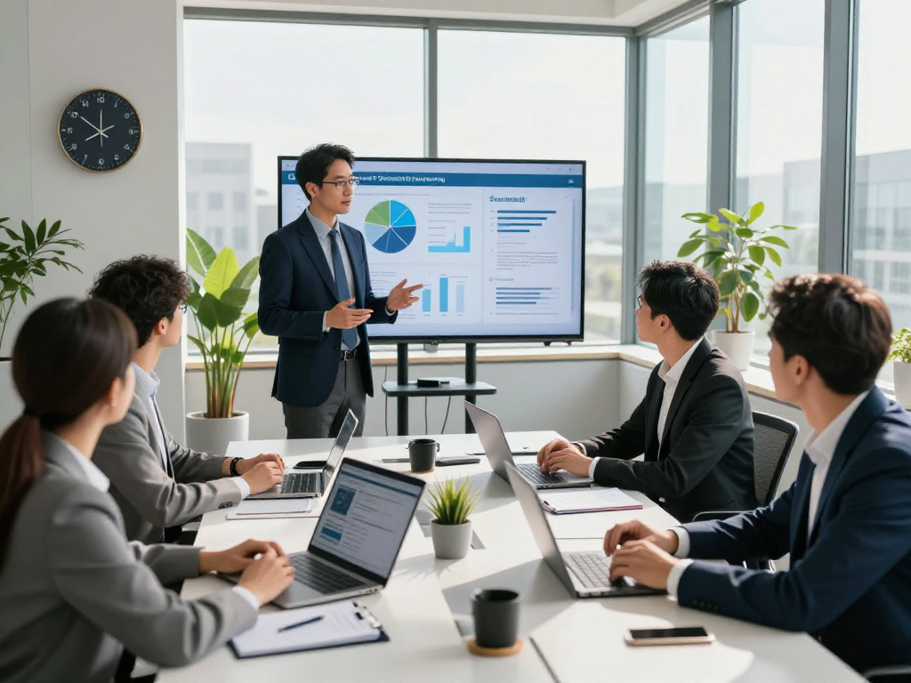 Daten- und IT-Sicherheit Dienstleistung showcased in a professional meeting discussing IT security strategies.