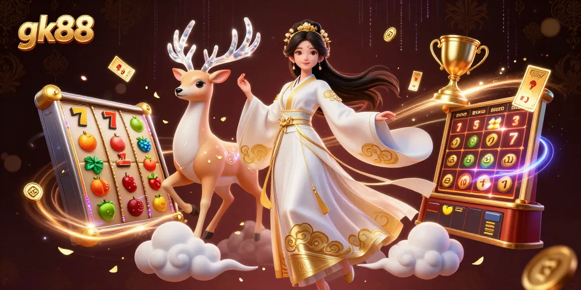 Experience thrilling gk88 slot gameplay with immersive Asian-themed characters and dynamic casino elements.