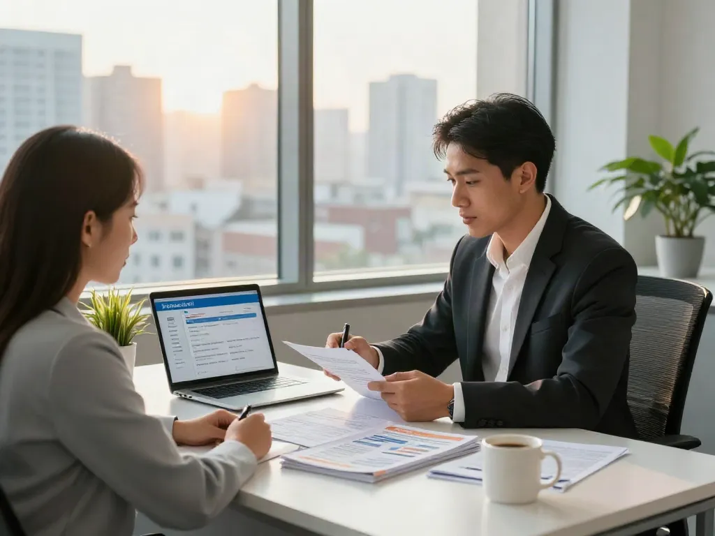 Payday Loans Co Alberta professional office consultation on loan options.