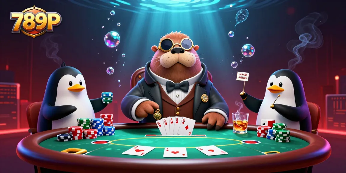Experience a thrilling underwater poker game with 789P featuring characters in a vibrant casino setting.