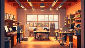 Kreative Künstler im Animationsstudio arbeiten an aufregenden Projekten, stärken visuelle Erzählungen.