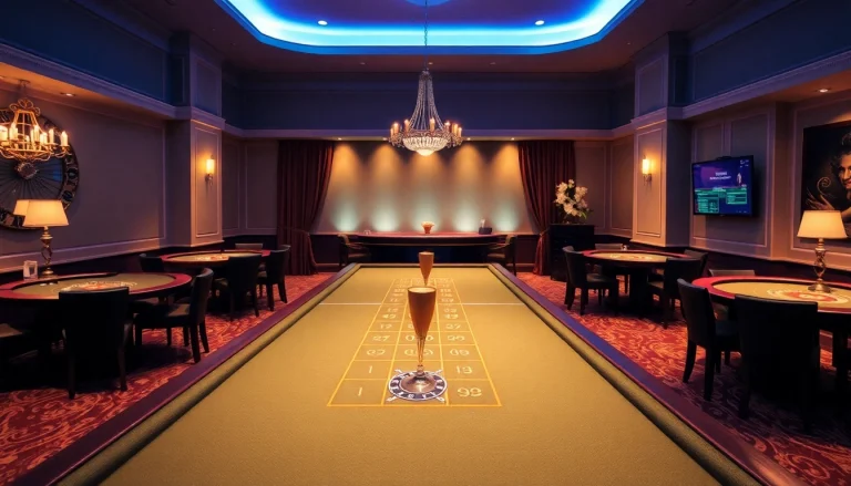 Genießen Sie eine spannende casino online Erfahrung in einer eleganten Casino-Lobby.